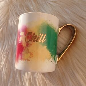 Chill Mug Coffee Cup Gold Handle 10 Strawberry Street Tie Dye Blue Kitchen Green